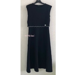 René - 美品☆Rene ルネ バイカラースカラップニットワンピース 34