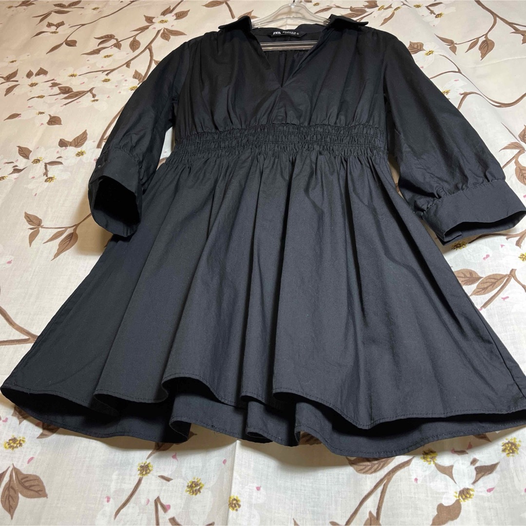 ZARA(ザラ)のZARA レディース　【M 】　黒　トップス　スタイリッシュ　チュニック　ワンピ レディースのトップス(チュニック)の商品写真