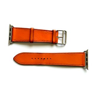 エルメス(Hermes)のアップルウォッチ　エルメス　レザーベルト　45ミリ シンプルトゥールオレンジ(腕時計)