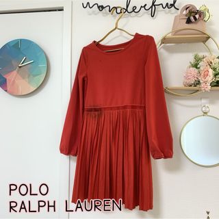 ポロラルフローレン(POLO RALPH LAUREN)のキッズ POLO RALPH LAUREN プリーツワンピース レッド(ワンピース)