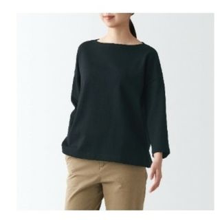 MUJI (無印良品) - 無印　ボートネック　七分袖　Tシャツ