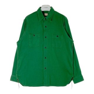 シュガーケーン(Sugar Cane)の★SUGAR CANE シュガーケーン ソリッドツイルワークシャツ フランネル グリーン SC27961 Size XL(シャツ)