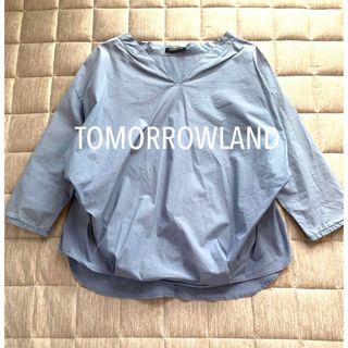 トゥモローランド(TOMORROWLAND)の値下げ！トゥモローランド Vネック コットン プルオーバー シャツ(シャツ/ブラウス(長袖/七分))