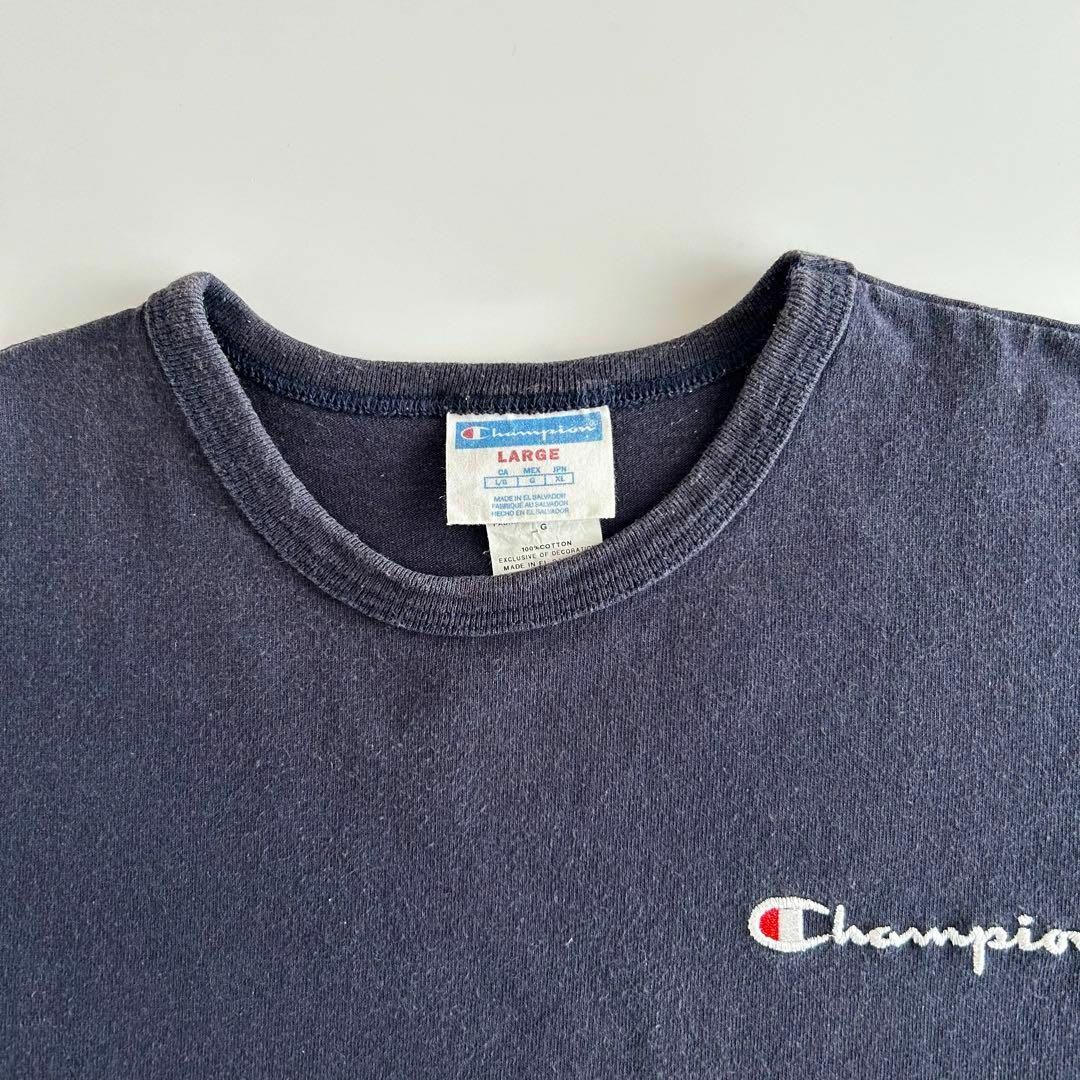 Champion(チャンピオン)のchampion チャンピオン スクリプト 刺繍ロゴ ネイビー L Tシャツ メンズのトップス(Tシャツ/カットソー(半袖/袖なし))の商品写真