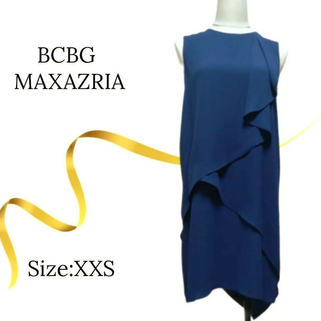 BCBGMAXAZRIA(ビーシービージーマックスアズリア)の★美品★ビーシービージーマックスアズリア ドレス　ワンピース　ネイビー レディースのワンピース(ひざ丈ワンピース)の商品写真