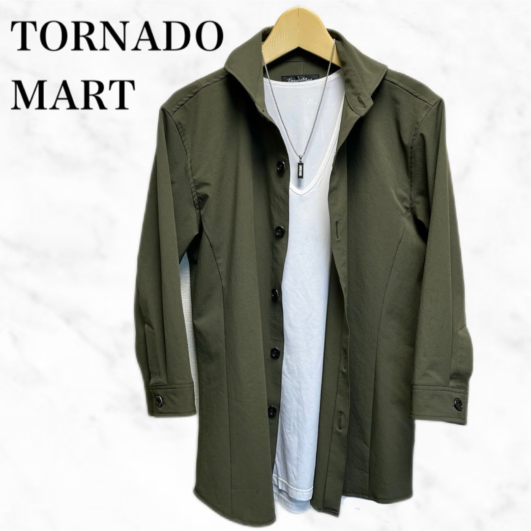 TORNADO MART(トルネードマート)のTORNADO MART 七分袖シャツ　カーキ系　トップス　日本製 メンズのトップス(シャツ)の商品写真