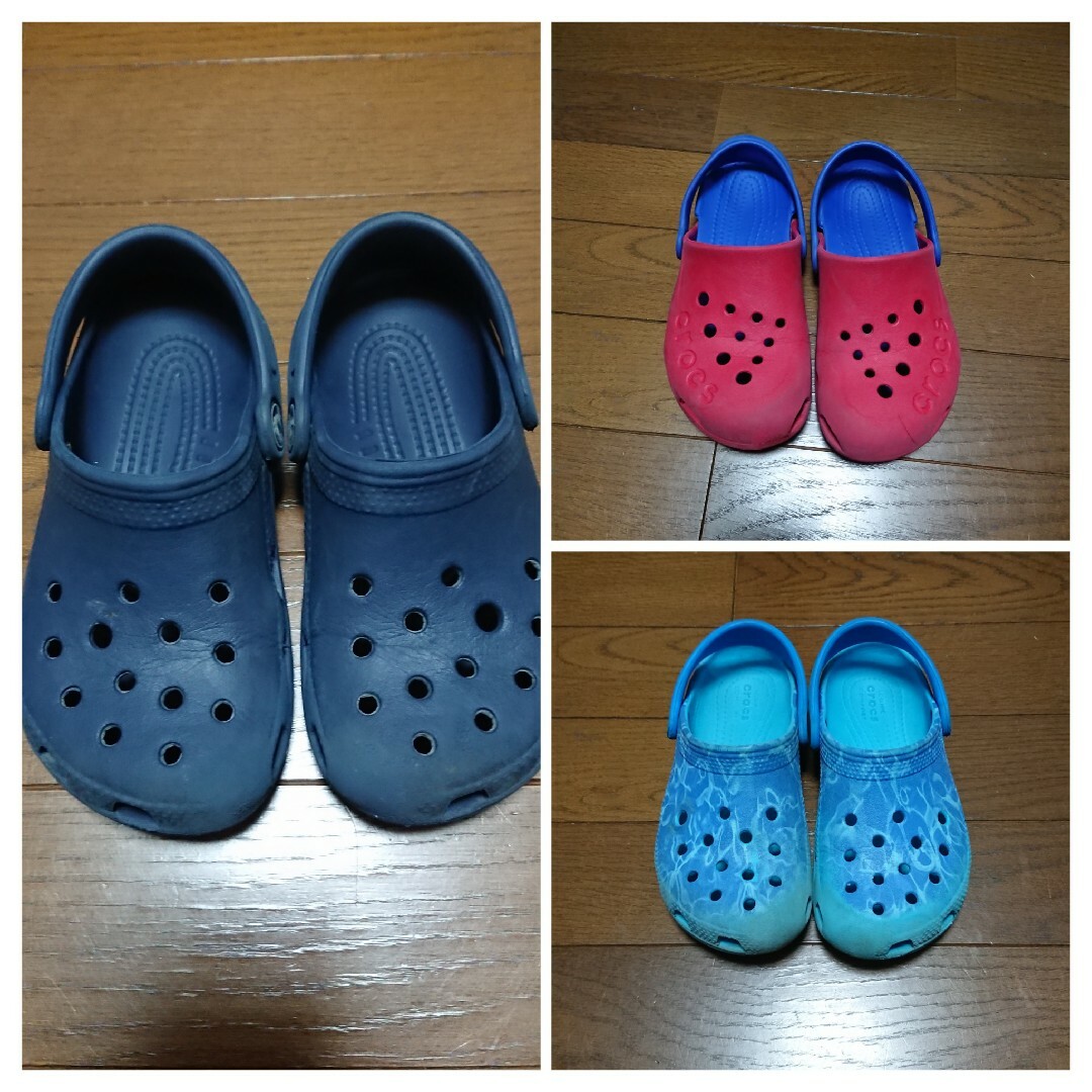 crocs(クロックス)のクロックス 3足セット キッズ/ベビー/マタニティのキッズ靴/シューズ(15cm~)(サンダル)の商品写真