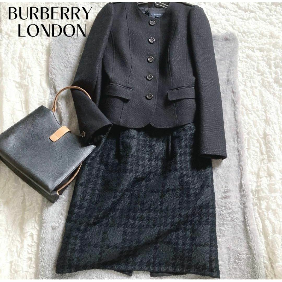 BURBERRY(バーバリー)の【バーバリー】美品✨セットアップ ワンピース シルク混  ベルト 入学 入園 レディースのフォーマル/ドレス(スーツ)の商品写真