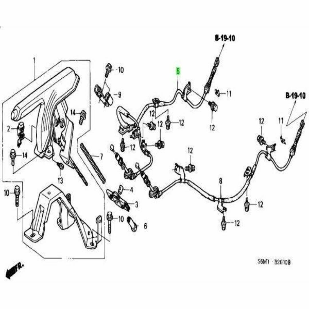 ホンダ(ホンダ)のホンダ インテグラ RSX ワイヤーB パーキングブレーキ 左右セット 自動車/バイクの自動車(車種別パーツ)の商品写真