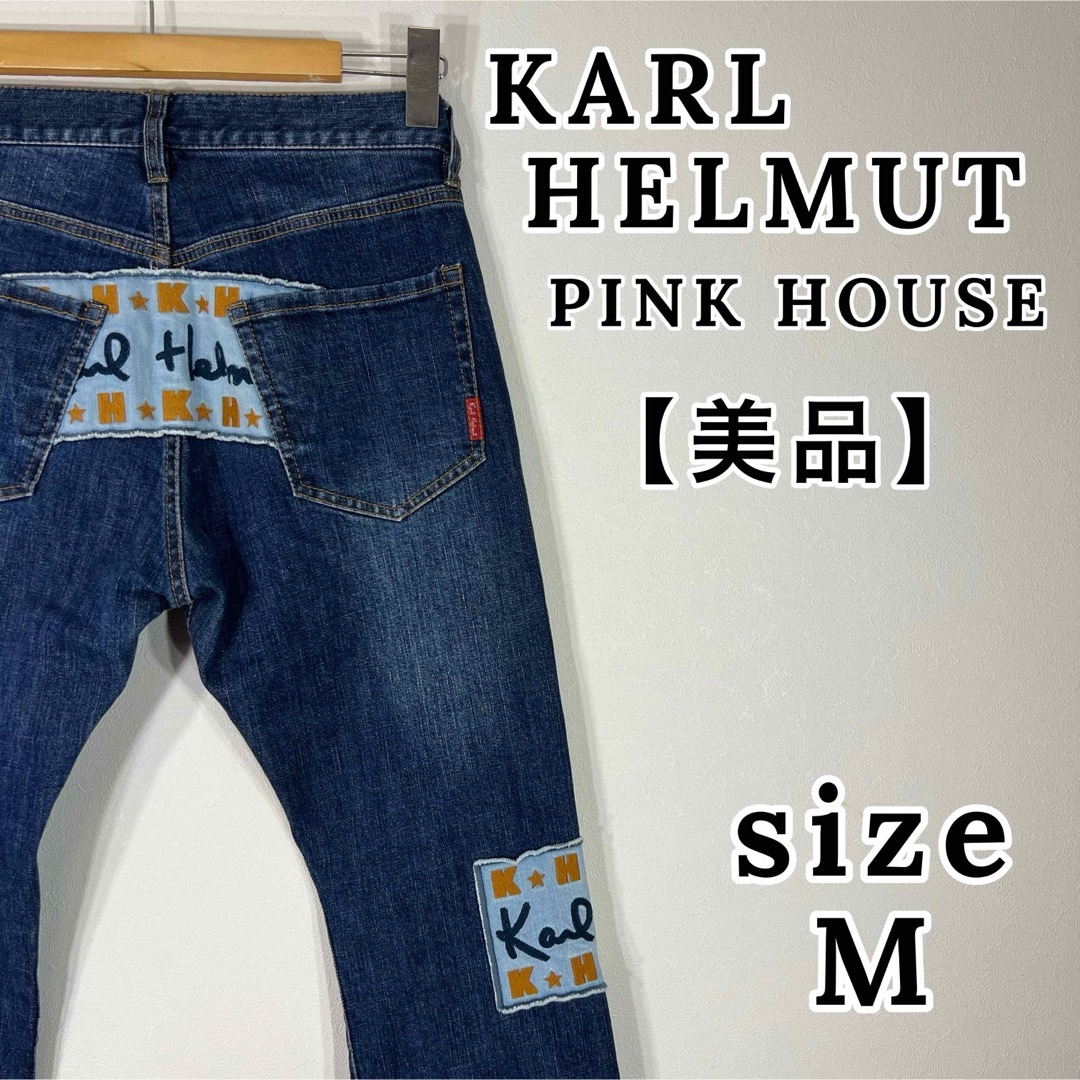 Karl Helmut(カールヘルム)の美品✨ カールヘルム メンズ ストレート ジーンズ デニムパンツ ワッペン M メンズのパンツ(デニム/ジーンズ)の商品写真