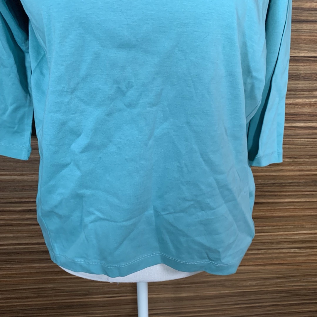 新品タグ付き未使用 Tシャツ Lサイズ 七分 緑 ミントグリーン 無地 レディースのトップス(Tシャツ(長袖/七分))の商品写真