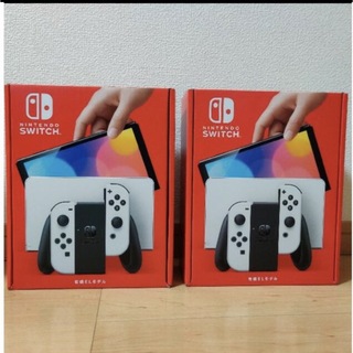 【新品・未使用】ニンテンドースイッチ　本体　有機EL ホワイト　２台セット(家庭用ゲーム機本体)