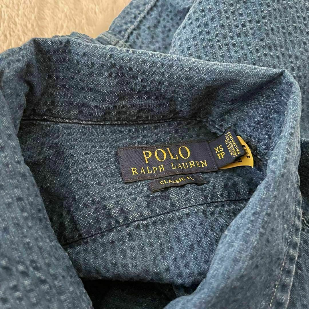 POLO RALPH LAUREN(ポロラルフローレン)の064ポロラルフローレン　半袖シャツ　XSサイズ　ネイビー系　開襟 メンズのトップス(シャツ)の商品写真