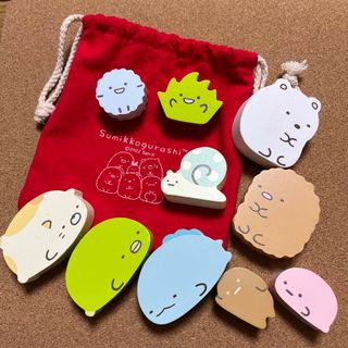 スミッコグラシ(すみっコぐらし)の【中古】すみっコぐらし 木製キャラ型つみき　レッド(積み木/ブロック)