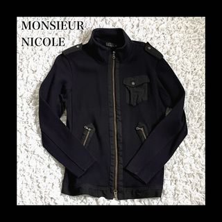 ムッシュニコル(MONSIEUR NICOLE)の美品　nicole アーカイブ ドライバーズニット ブルゾン ミリタリー Y2K(ミリタリージャケット)