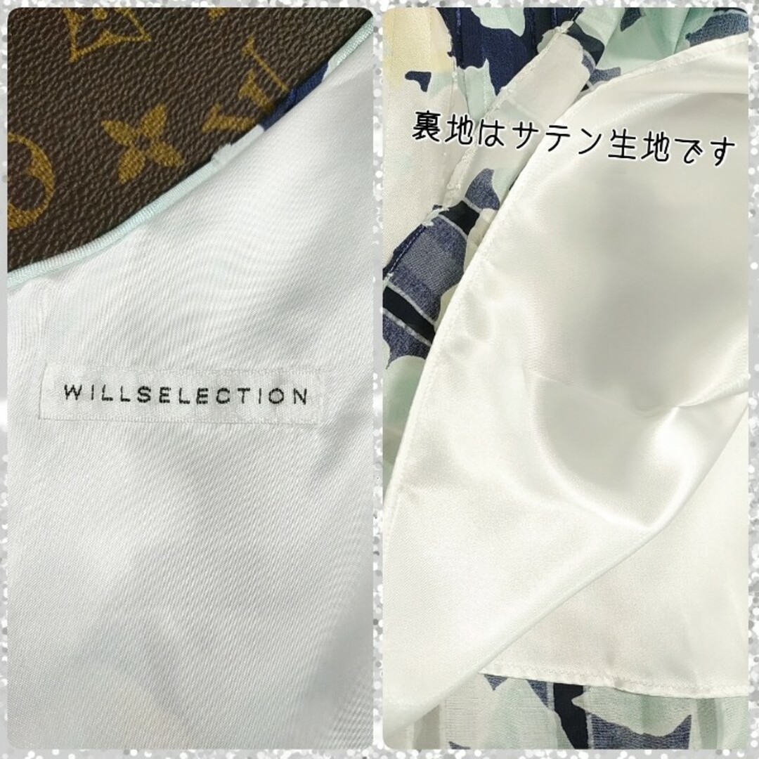 WILLSELECTION(ウィルセレクション)のM：美品★シフォン ワンピース／ウィルセレクション★フラワー レディースのワンピース(ひざ丈ワンピース)の商品写真