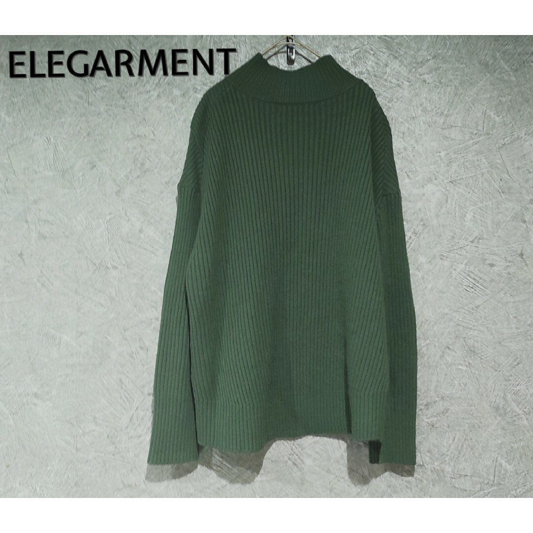 ELEGARMENT ニット　セーター　長袖　グリーン　36グリーン レディースのトップス(ニット/セーター)の商品写真