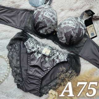 №636【A75】クラシックビターローズ育乳脇高ブラジャー&フルバックショーツ(ブラ&ショーツセット)