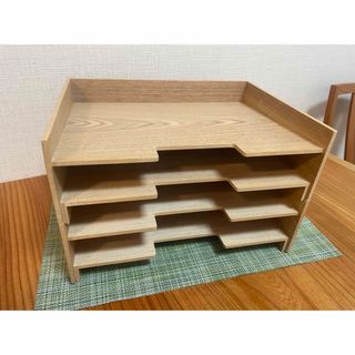 MUJI (無印良品) - 無印良品　木製書類整理トレー　Ａ４・２段