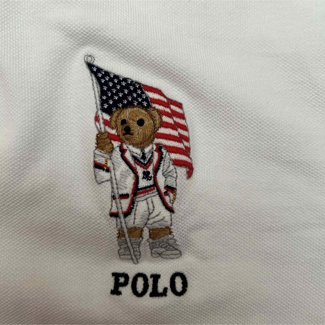 新品 90s POLO Ralph Lauren ポロベア 半袖ポロシャツ 白