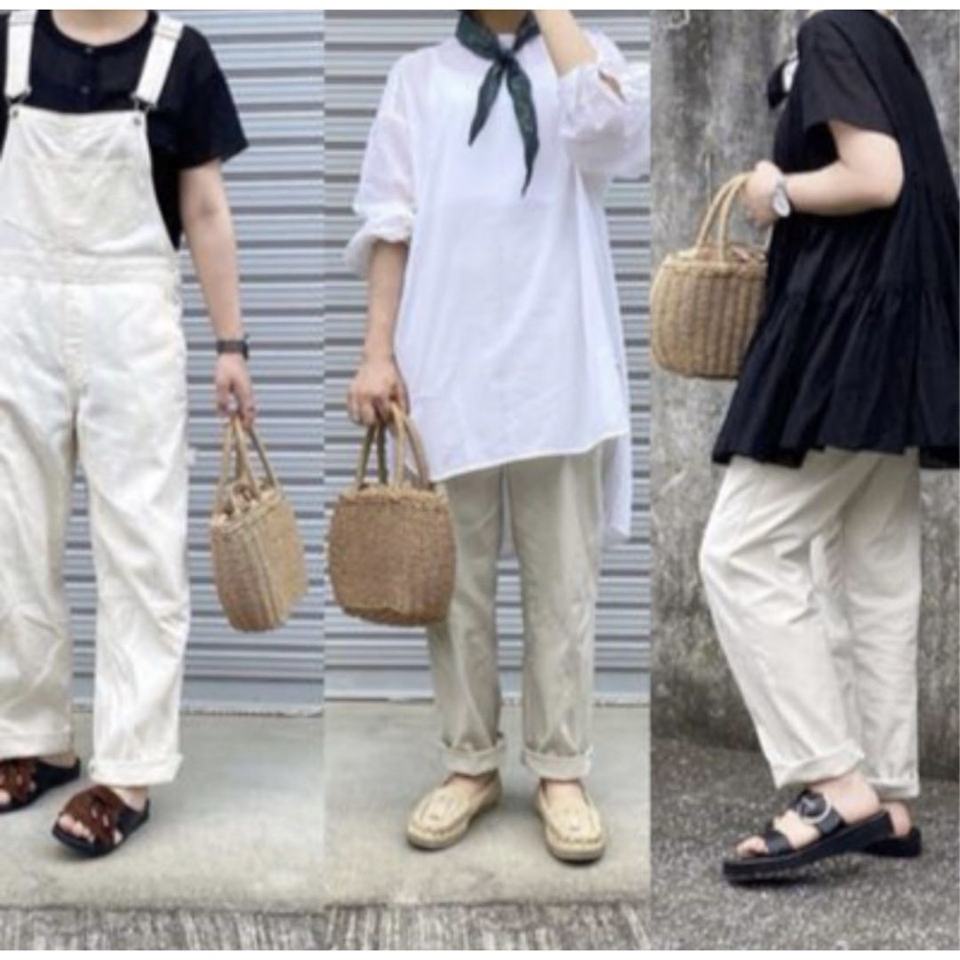 shopnikoniko ハンドルカゴ巾着バッグ レディースのバッグ(かごバッグ/ストローバッグ)の商品写真