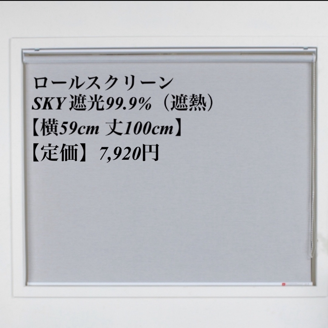 ロールスクリーン＊SKY遮光99.9%＊遮熱＊GLAY インテリア/住まい/日用品のカーテン/ブラインド(ロールスクリーン)の商品写真