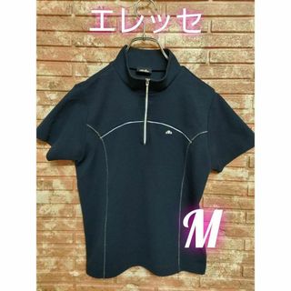 ellesse エレッセ ハーフジップ 半袖シャツ ネイビー M