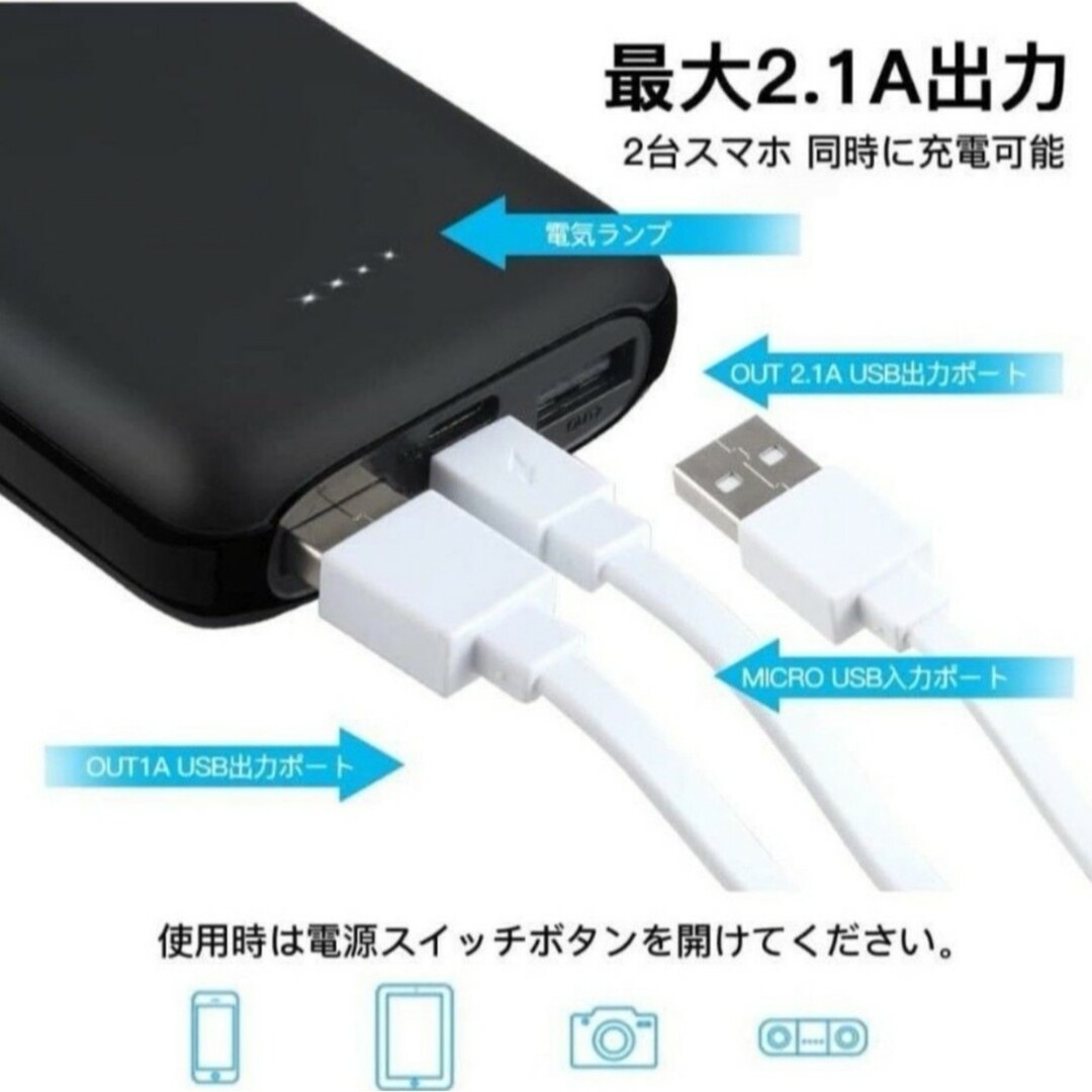 2個セット モバイルバッテリー　 電熱ベストバッテリー 10000mAh スマホ/家電/カメラのスマートフォン/携帯電話(バッテリー/充電器)の商品写真