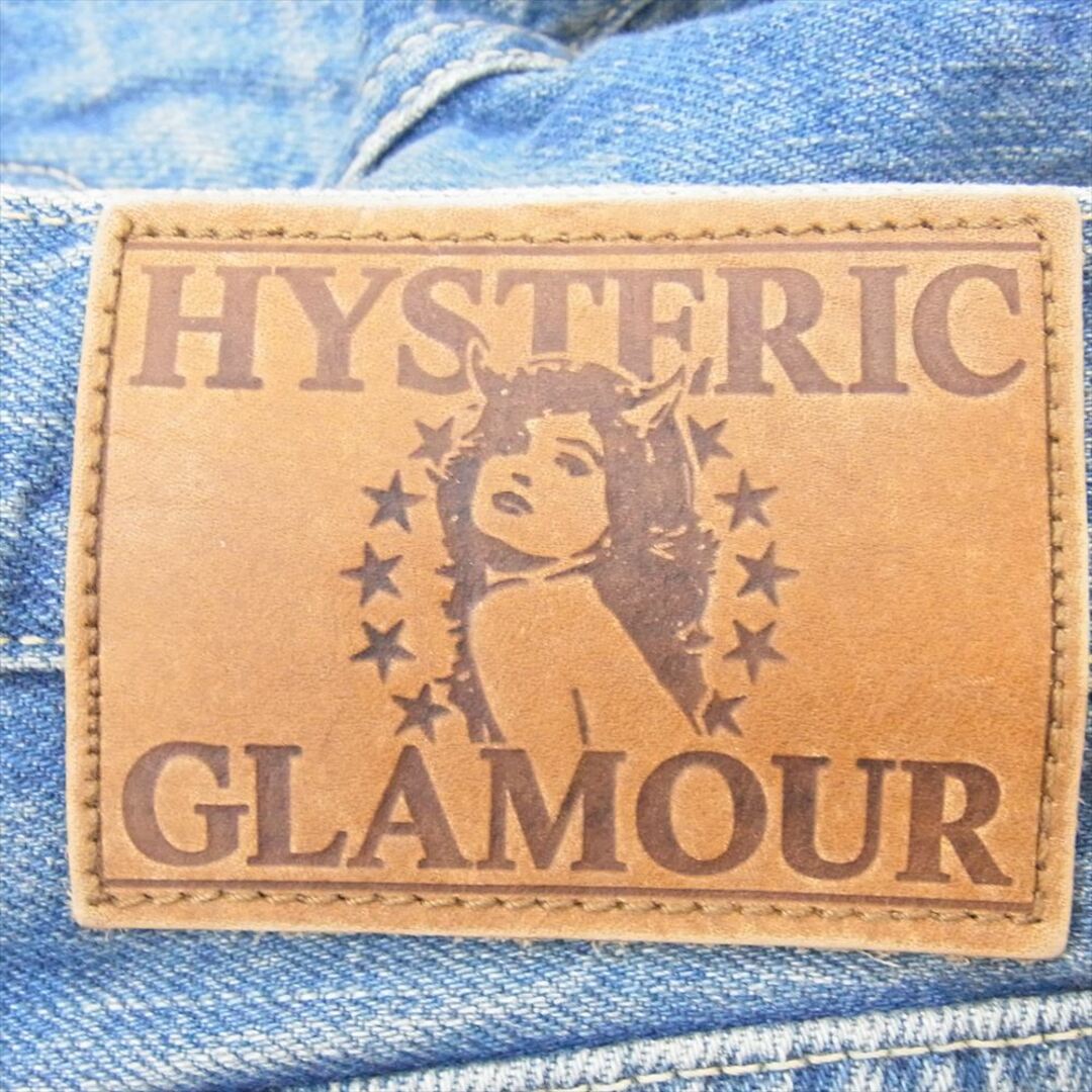 HYSTERIC GLAMOUR(ヒステリックグラマー)のHYSTERIC GLAMOUR ヒステリックグラマー 02191AP09 COLLAGE REMAKE加工 ダメージ リペア カットオフ プリント デニム パンツ インディゴブルー系 34【中古】 メンズのパンツ(その他)の商品写真