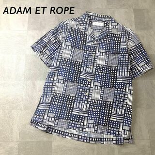 アダムエロペ(AER ADAM ET ROPE)のADAM ET ROPE ランダム チェック 半袖 シャツ ネイビー系(Tシャツ/カットソー(半袖/袖なし))