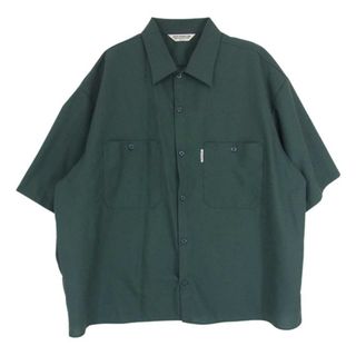 クーティー(COOTIE)のCOOTIE クーティー T/W Work S/S Shirt ウール ポリエステル 半袖 ワークシャツ グリーン系 M【中古】(シャツ)