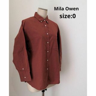 ミラオーウェン(Mila Owen)のMila Owen ワイドシルエット ボタンダウンシャツ ブラウン 0(シャツ/ブラウス(長袖/七分))