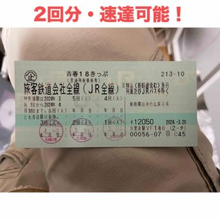 青春18きっぷ 切符 2回分 速達可(鉄道乗車券)