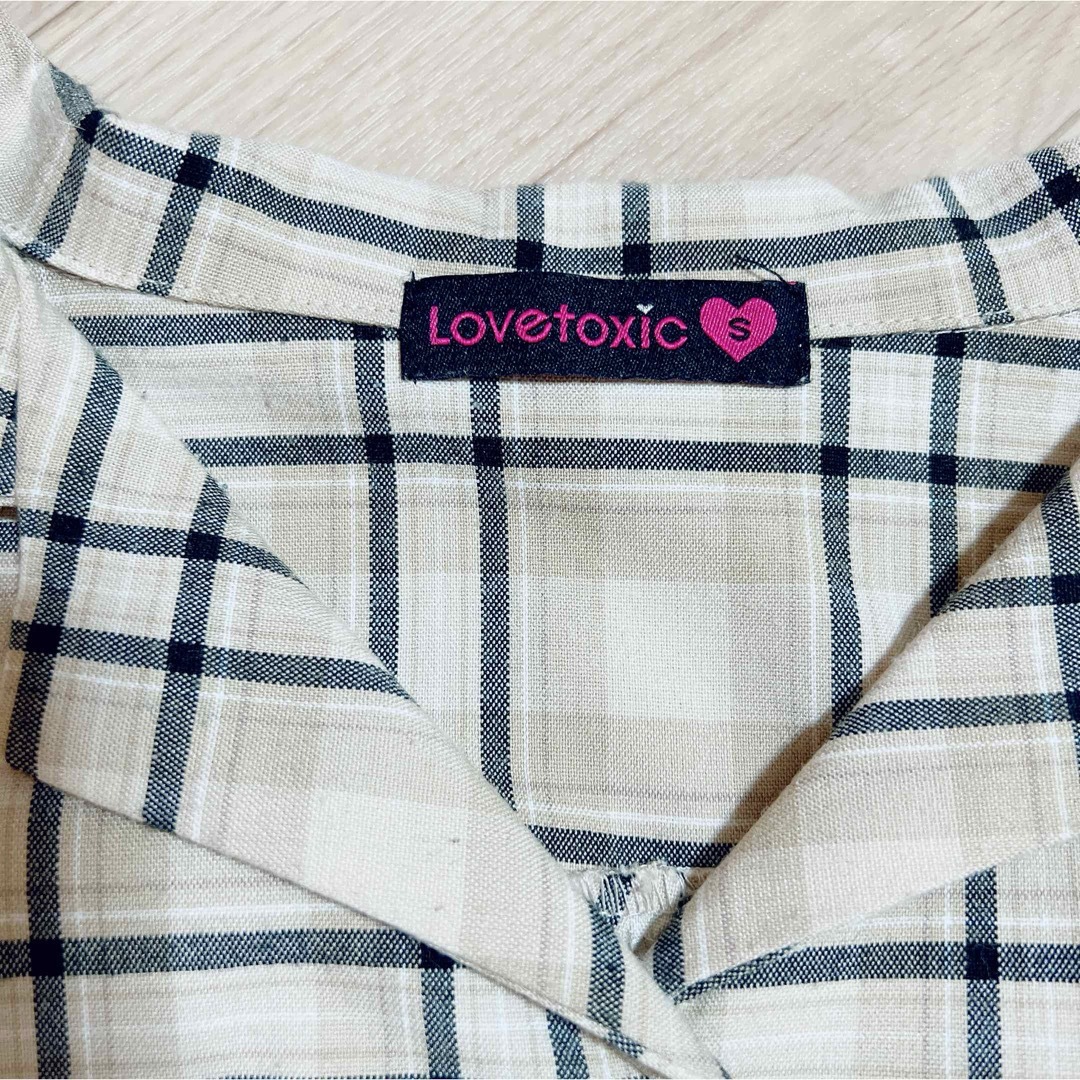 lovetoxic(ラブトキシック)のラブトキシック　チェックブラウス　シャツS 140 キッズ/ベビー/マタニティのキッズ服女の子用(90cm~)(ブラウス)の商品写真