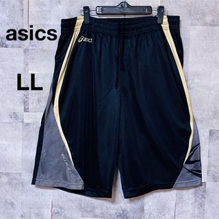 asics - アシックスハーフパンツ　ショートパンツ　刺繍ロゴ　金ロゴ　Oサイズ　LL