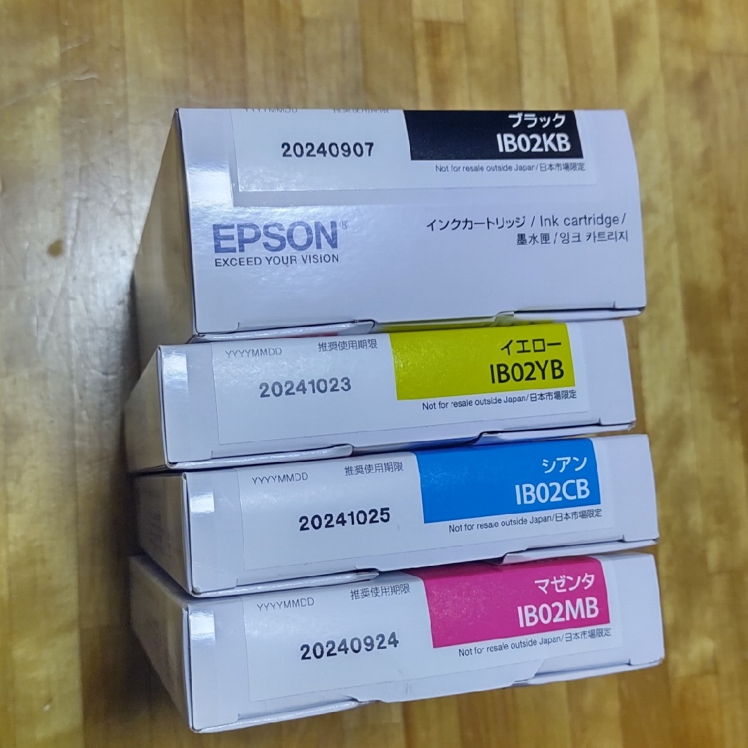 EPSON(エプソン)のEPSON 純正インクカートリッジ IB02シリーズ 4色セット インテリア/住まい/日用品のオフィス用品(オフィス用品一般)の商品写真