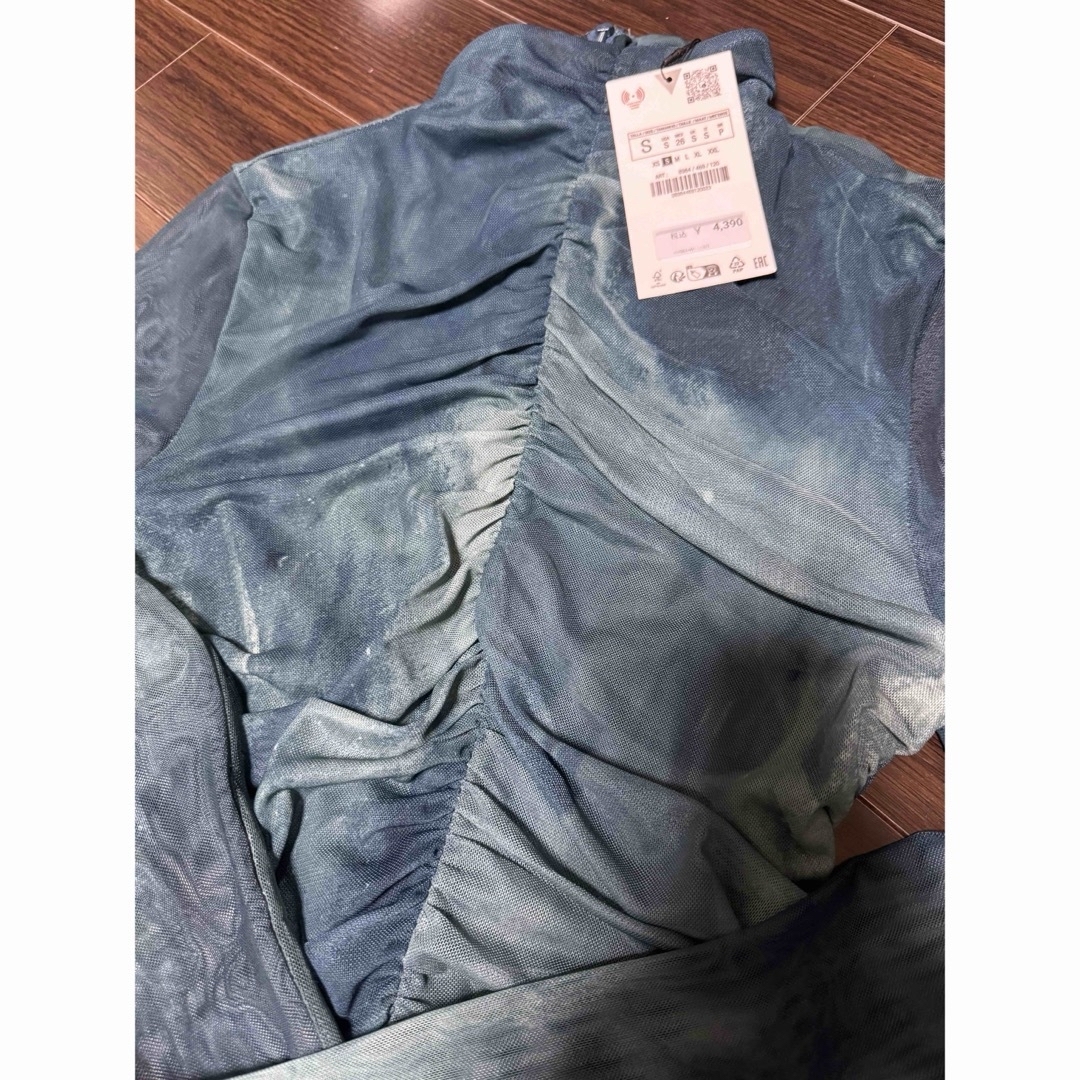 ZARA(ザラ)の新品ZARA チュールギャザートップス レディースのトップス(カットソー(長袖/七分))の商品写真