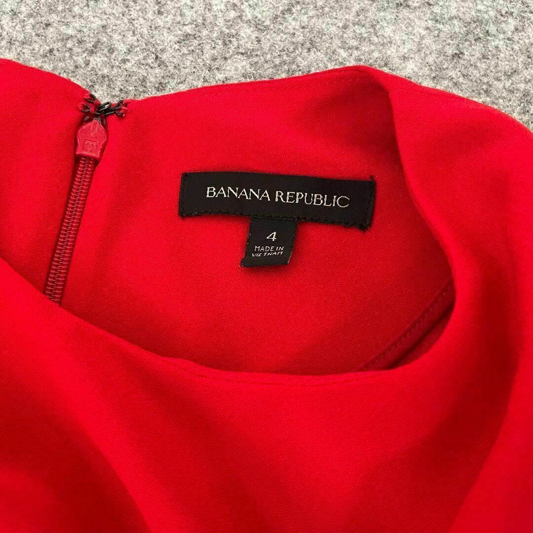 Banana Republic(バナナリパブリック)の157バナナリパブリック　派手カラー　ワンピース　赤　レッド　ドレス　膝丈　4 レディースのワンピース(ひざ丈ワンピース)の商品写真