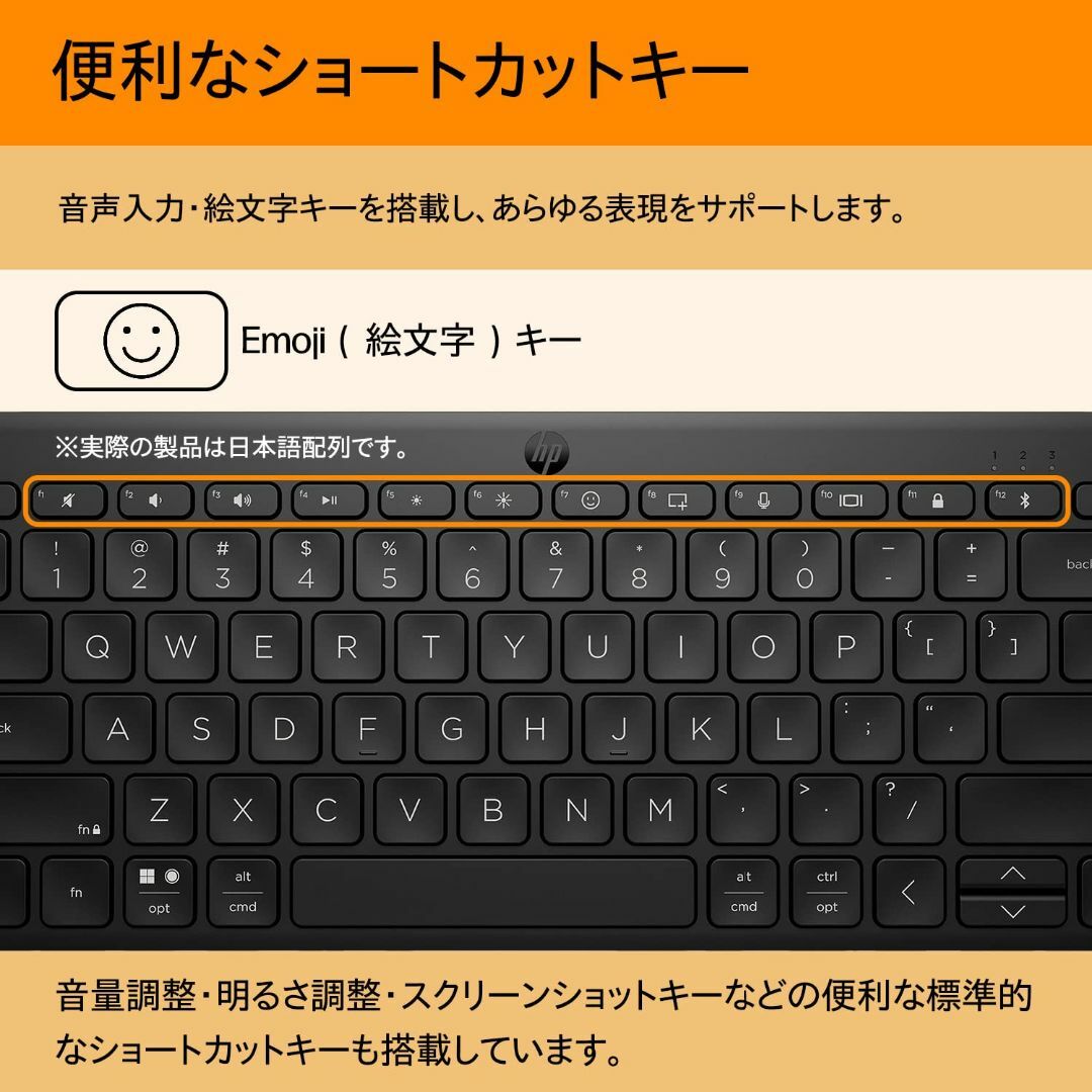 【色: ブラック】ヒューレット・パッカード(HP) HP ワイヤレスキーボード  スマホ/家電/カメラのPC/タブレット(PC周辺機器)の商品写真