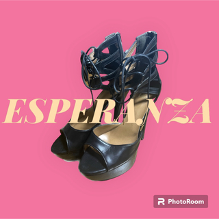 エスペランサ(ESPERANZA)の✳︎esperanza✳︎美品　レースアッププラットフォームサンダル(サンダル)