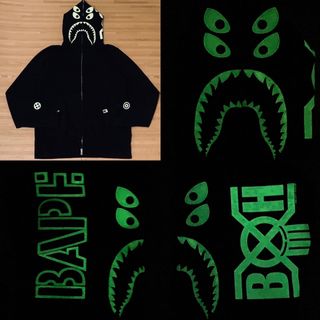 アベイシングエイプ(A BATHING APE)の★激レア APE × BOUNTY HUNTER シャークパーカー L パーカー(パーカー)