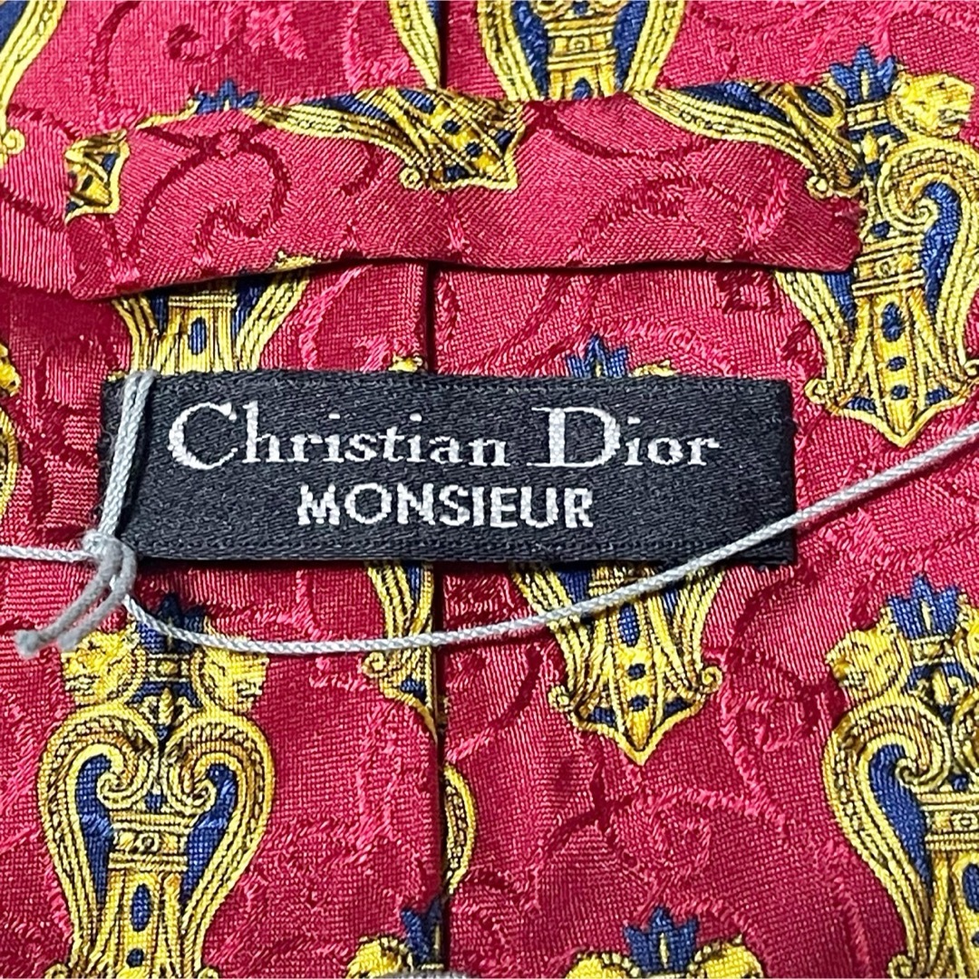 Christian Dior(クリスチャンディオール)の【未使用】クリスチャンディオール ネクタイ 総柄 レッド ルネサンス アカンサス メンズのファッション小物(ネクタイ)の商品写真