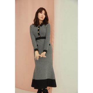 ハーリップトゥ(Her lip to)のBuckingham Houndstooth Knit dress(ロングワンピース/マキシワンピース)