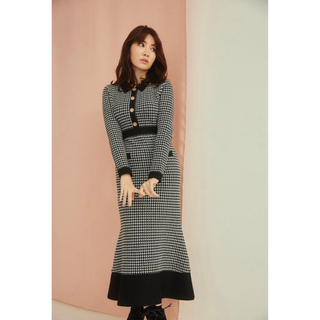 ハーリップトゥ(Her lip to)のBuckingham Houndstooth Knit dress(ロングワンピース/マキシワンピース)