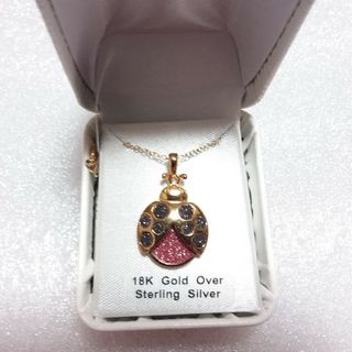 18KT Gold Over Sterling Silve てんとう虫ネックレス(ネックレス)