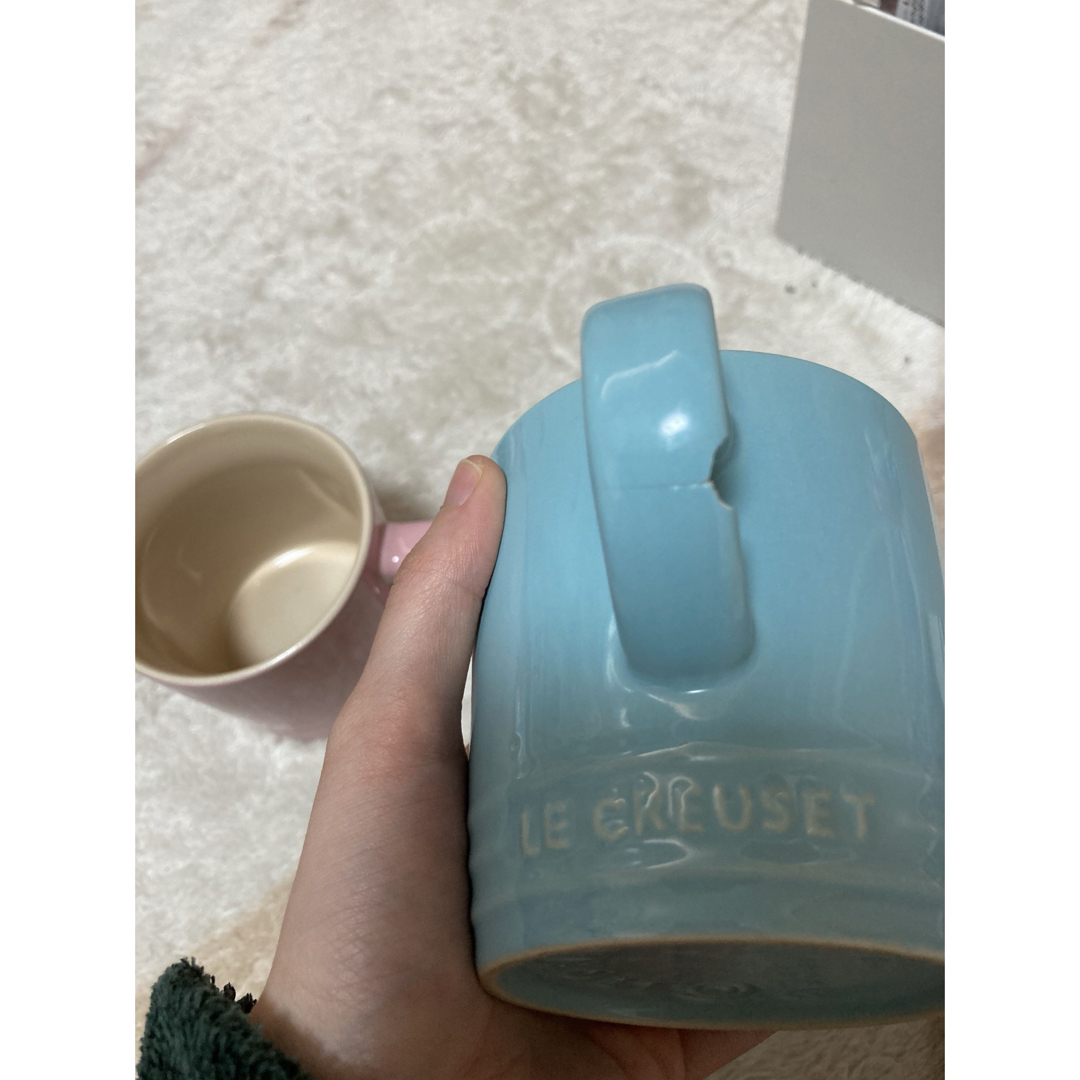 LE CREUSET(ルクルーゼ)のルクルーゼ マグカップ 青のみ割れあり インテリア/住まい/日用品のキッチン/食器(グラス/カップ)の商品写真