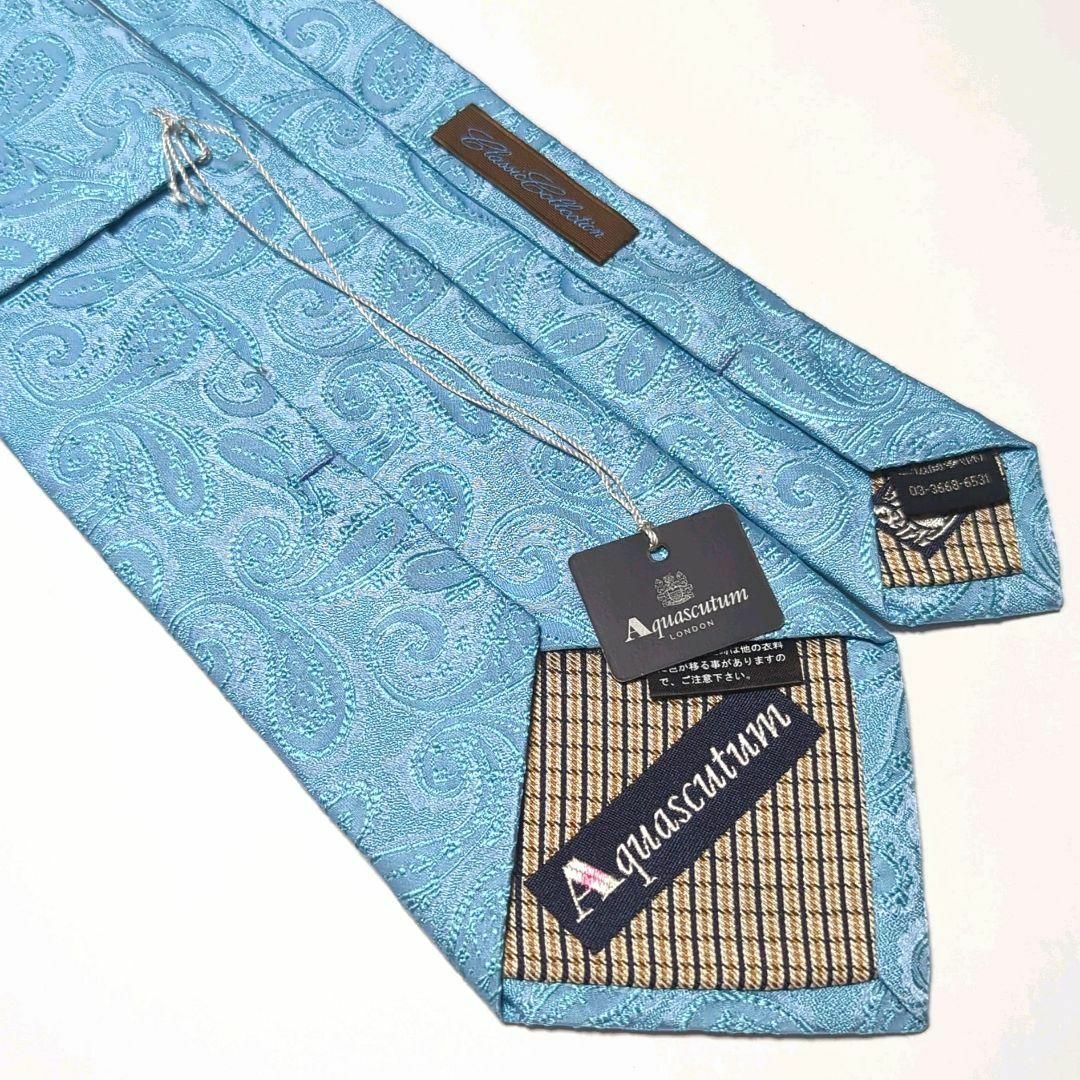 AQUA SCUTUM(アクアスキュータム)の新品・未使用 アクアスキュータム ネクタイ ペイズリー ジャガード 高級 光沢感 メンズのファッション小物(ネクタイ)の商品写真