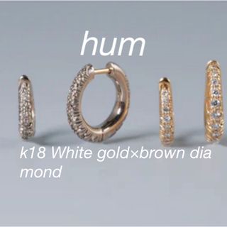 hum k18 White gold ×brown pierce片耳のみ(ピアス)