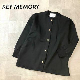 【美品】KEY MEMORY スナップボタン スウェット カーディガン ブラック(トレーナー/スウェット)