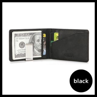 マネークリップ　財布　ビジネス　スマート　ブラック　黒(マネークリップ)